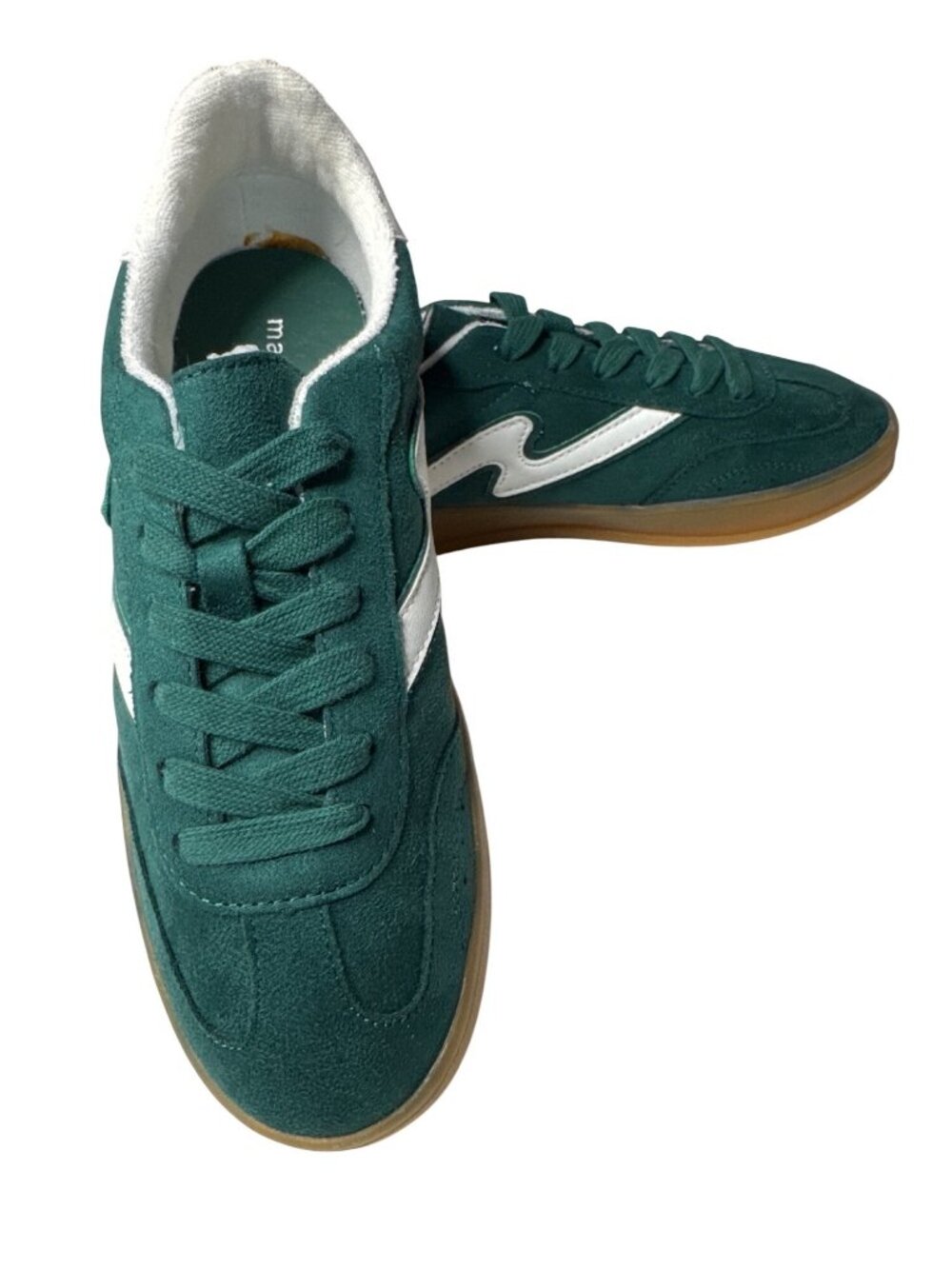 Madden Girl Womens Giia Gum Sole Lace-Up Sneakers Size 6.5 Green/White Casual Sh
